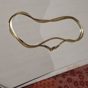 NWOT AUTHENTIC 14K YELLOW GOLD OVER STERLING SILVER SEXXXY HERRINGBONE CHAIN 24"